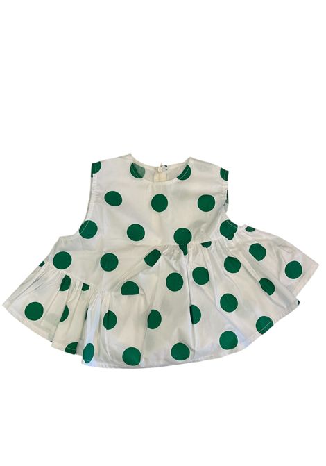 Top a pois CUCU' LAB | SABRINA SUMMERPOPELINE POIS VERDE
